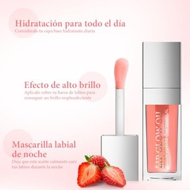 3 Colores Fat Oil Lip Drip Gloss Sets, Brillos Labiales Hidratante y Voluminizador, No Pegajosa, Duradera e Hidratante, Fórmula pura y natural, Kit de