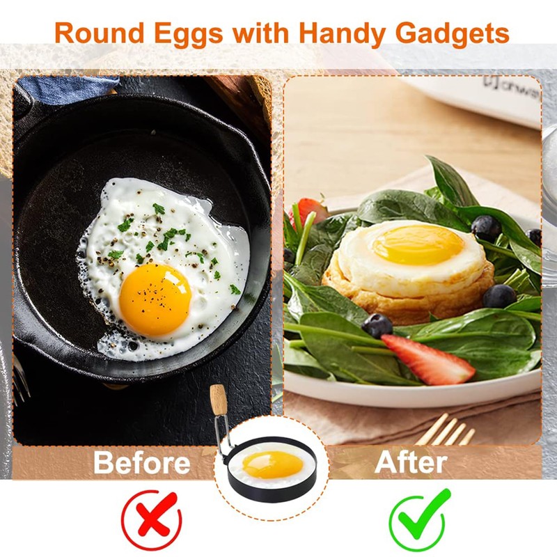 4 Pcs Egg Rings, Stainless Steel Egg Ring with Anti-Scald