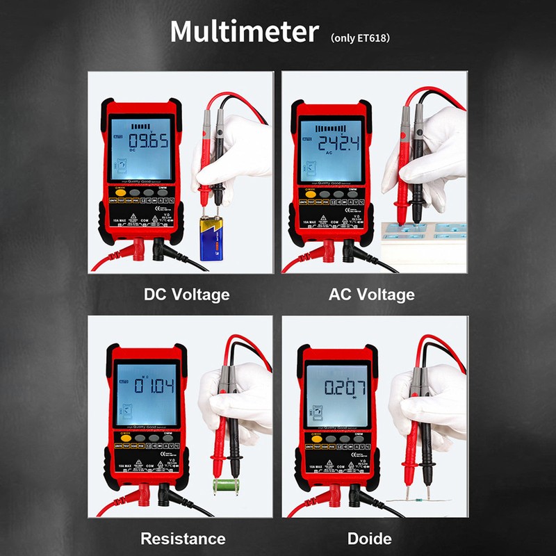 ET616 Network Cable Tester Multimeter Multifunctional Line Finder with LCD
