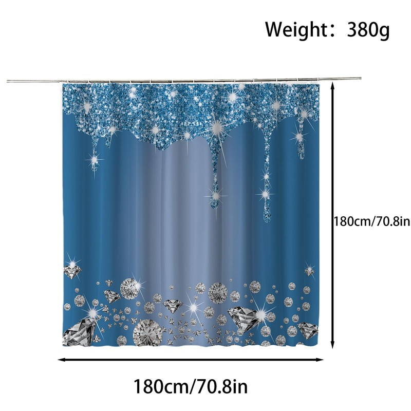 FAIRYGATE Shower Curtain Gradient Blue Shower Curtains with Strong Hooks