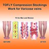 TOFLY Compression Stockings (Pair), Medical Grade Firm Support 20-30mmHg, Opaque,