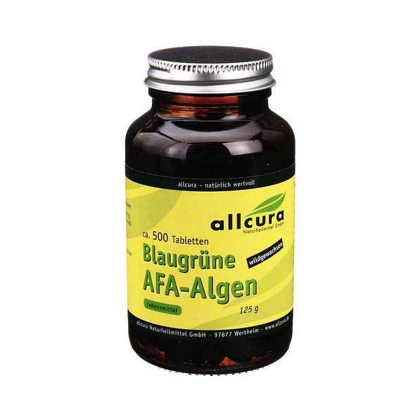 Allcura Blue Green AFA Algae 250 mg Tablets 500 tab