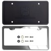 Silicone Back Guard License Plate Frame Polished Mirror Chrome Universal