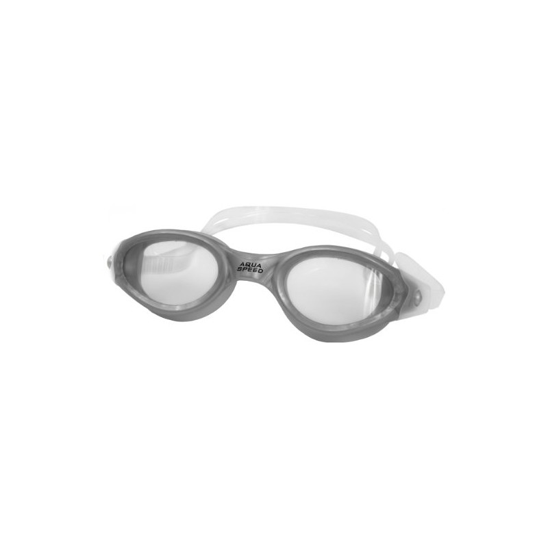 Aqua-Speed Men's Pacific Monoblock Swim Goggles, Silver/Smoke, One size
