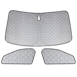 Opaltool Car Windscreen Sun Shade for 2017-2025 VW T-Roc, 3pcs Magnetic Foldable Car Internal Thermal Blind Set, Inner Blocks UV Rays, Privacy and Sun Protection