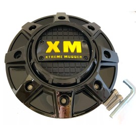 XM Xtreme Mudders 2 Pack 320L203 XM Xtreme Mudder Black & yellow Wheel Center Cap