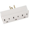 Leviton 15 Amp, 125 Volt, Triple Outlet Adapter, 697-W, White