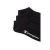 Champion Basics 3pk Sneaker Socks, Black, 6-8