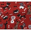 Sweater Dogs on Red Dog Bandana (X-Large)