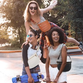 Quilted Puffer Leather Belt Bag for Women Puffer Crossbody Bags Puffy Sling Belt Bag Fanny Pack Bum Waist Chest Shoulder Bag for Women-Cream