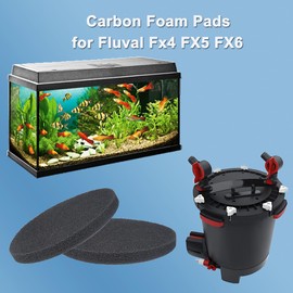 Qzbhct 4 Pcs Aquarium Carbon Foam Filter Pads for Fluval FX4 / FX5 / FX6 Canister Filtration Systems