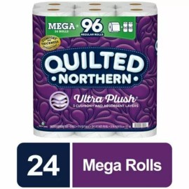 Quilted Northern Ultra Plush Toilet Paper, 24 Mega Rolls (= 96 Regular Rolls)