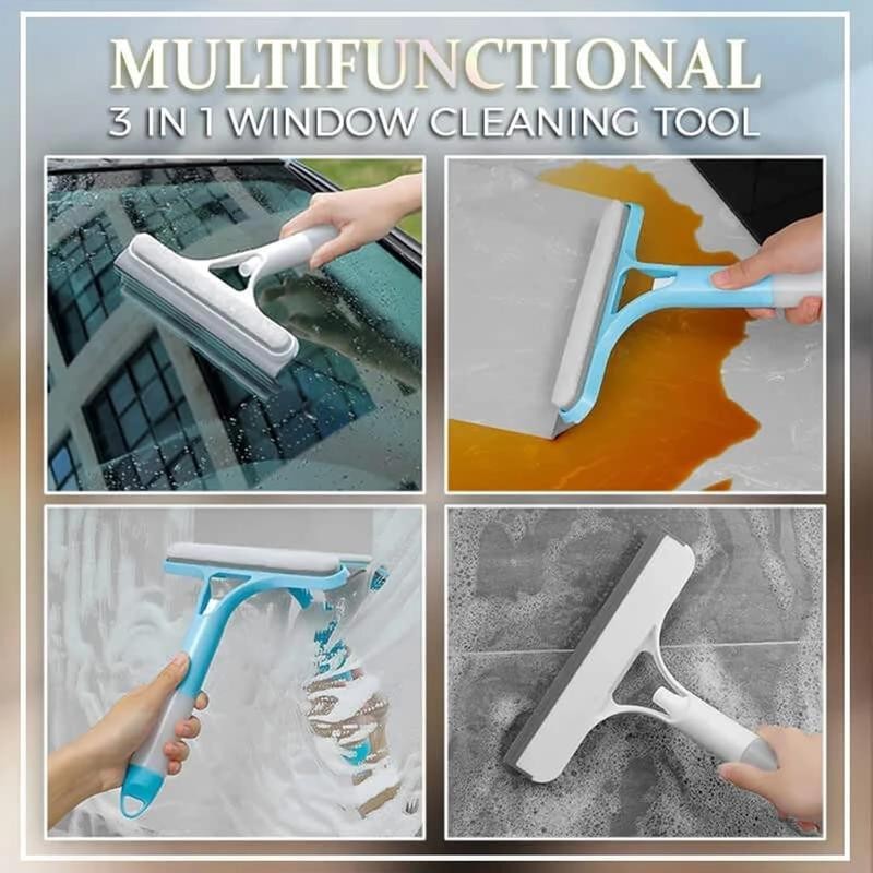 3 in 1 Window Cleaning Scraper, 2025 New Squeegee for