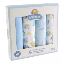 Baby Mink Sabanas Franela Para Bebe Baby Mink Recien Nacido 4pz