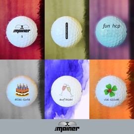 Emainer Golfball, 3 Geburtstags- Golfbälle, Dieser Ball kennt auch Dein Handicap oder Alter (3er Pack)