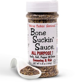 Bone Suckin' All Purpose Seasoning & Rub, Zero Calorie, Sugar Free, Gluten Free, Non GMO, No MSG, Kosher, Garlic, Salt, Pepper & Onion