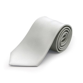 Gran Creer Silk Necktie, Made in Japan, Fujiyama Woven Men's Solid Color, Width 3.1 inches (8 cm), Total Length 56.0 inches (143 cm), Brand Grand Creer (Made in Japan), Silver
