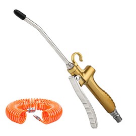 TopHomer Industrial Air Blow Gun with 9m/29.53ft Spring Tube, Adjustable Pneumatic Air Compressor Accessory Tool Dust Cleaning and Blower Gun