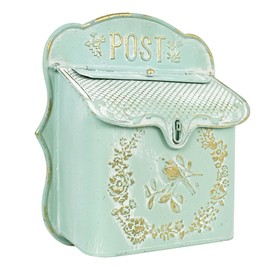 Zokyntrix Wall Mount Mailboxes for Outside Vintage Mail Boxes for House Outside Metal Door Mailbox Drop Box Antique Style Nostalgic Charm Home Decorative, Green