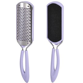 Beomeen Large Foot File Callus Remover for Feet 3 in 1, Double Sided Foot Scraper Stainless Steel Foot Scrubber for Dead Skin, Wet & Dry Use, Smoother Feet,Pedicure Rasp with Sand Paper Debris Catcher