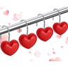 CTOHN 12 Pieces Red Heart Shower Curtain Hooks, Valentines Day
