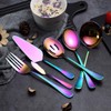 Homquen 30-Piece Cutlery Set, 6-Piece Serving Set - Black/Gold/Copper/Rainbow