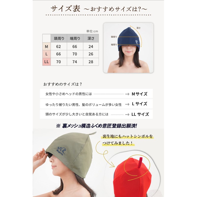Nagicca Sauna Hat, Durable Cotton Twill Fabric, Mesh Lining, Quick
