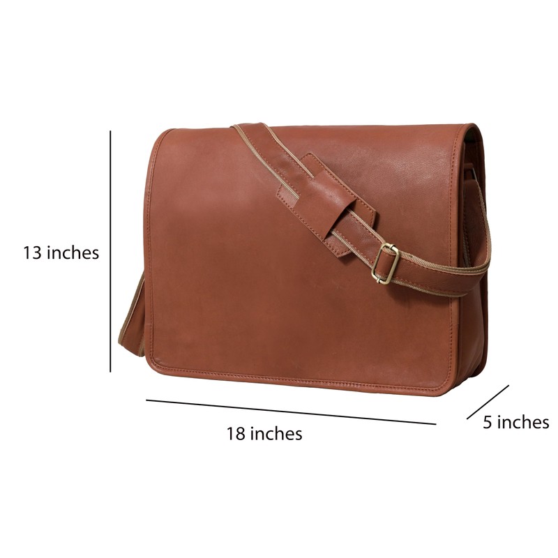 VC VINTAGE COUTURE 18 inch Leather Full Flap Messenger Handmade