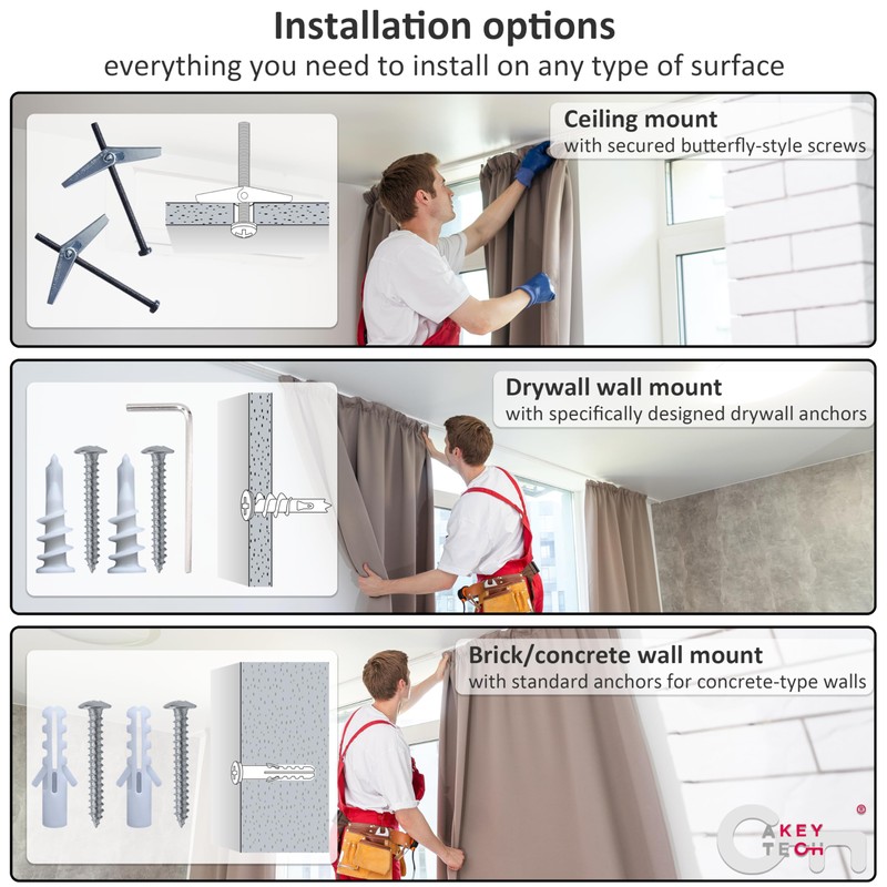 A Key Tech Ceiling Bracket Brushed Nickel - Set of