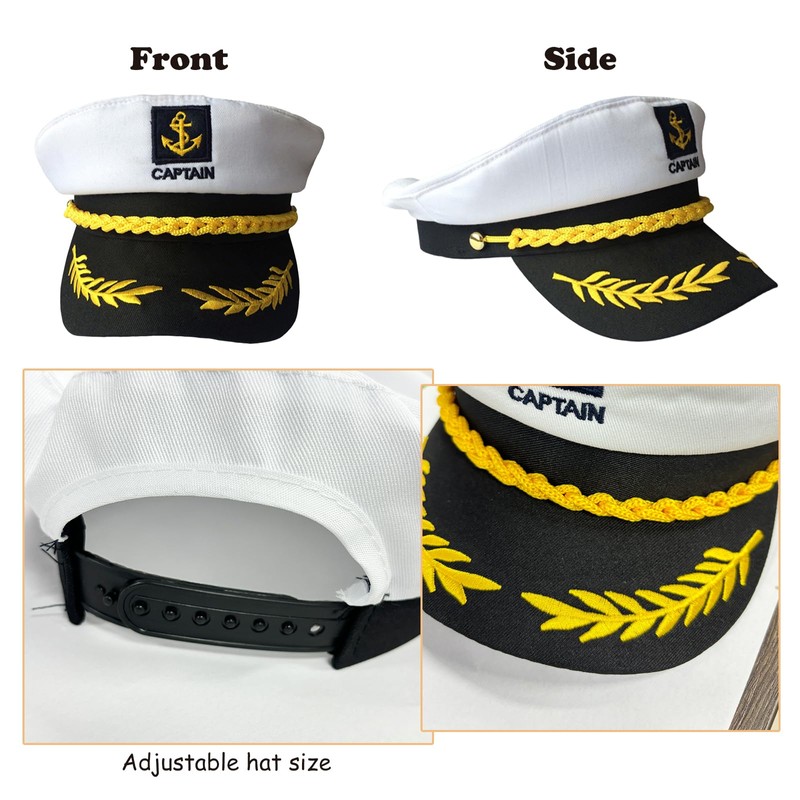 SOETDERT Yacht Captain Hat Captain Hat Costume Set, Adjustable Captain's