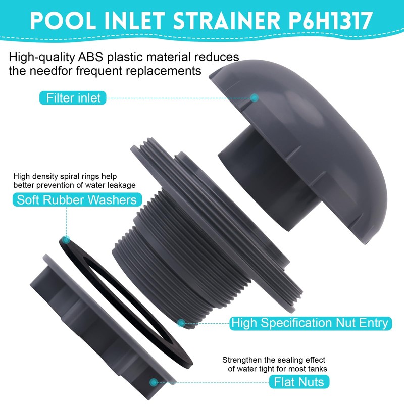EINDER Pool Inlet Strainer P6H1317 Replacement Kit for Intex, Coleman