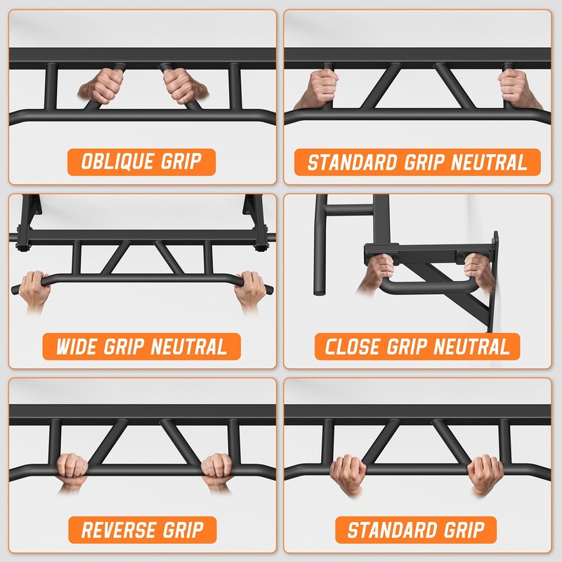 Jusgym Heavy Duty Pull Up Bar with 14 Grip Positions,