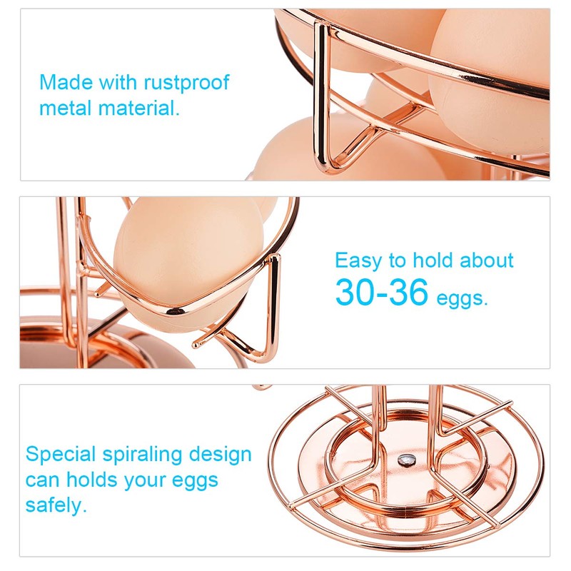 Toplife Spiral Design Metal Egg Skelter Dispenser Rack, Storage Display
