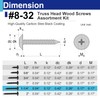 100 Pcs #8 x 1-1/4" Black Wood Screws, Pan Head