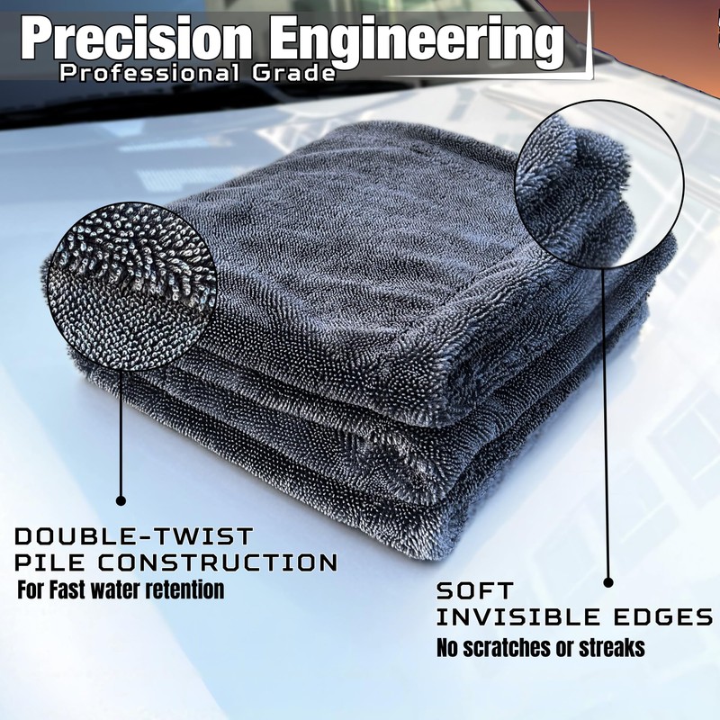WEST BROS Extra Large Car Drying Towel 40"x24", 1300 GSM