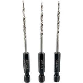 FTG USA 3 Piece Same Size #4 (7/64") Replacement Wood Countersink Set Tapered Drill Bit Only Value Pack