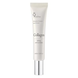 9 wishes Vegan Collagen Ampule Eye & Face Cream 1.35 | Lightweight Cream with Vegan Collagen and Coconut Water | Korean Skincare Moisturizing Cream for Daily Face and Eye Care