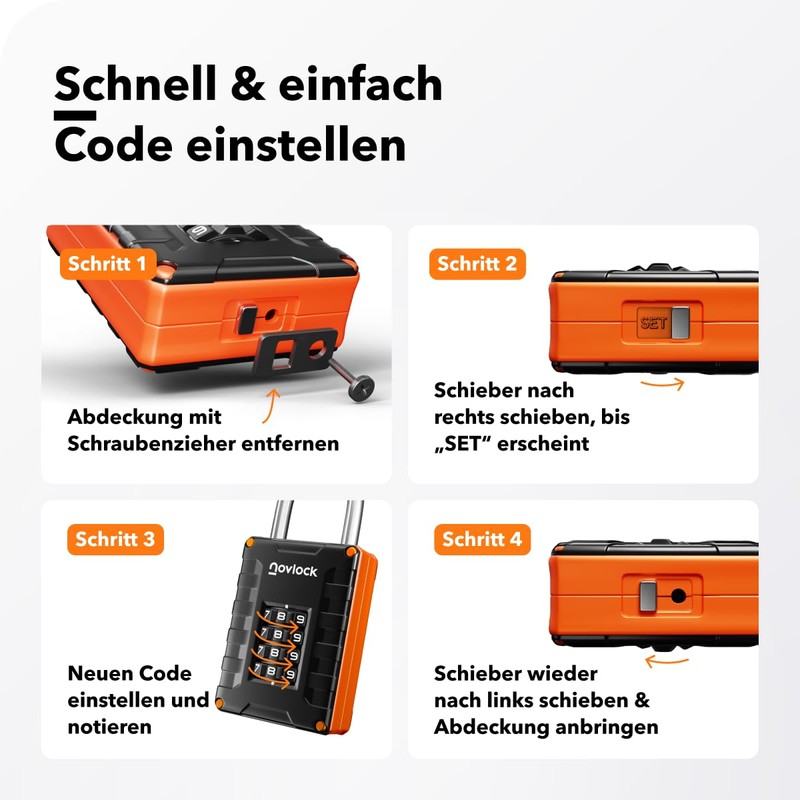 Padlock with Combination Code - 4 Digit Combination Lock for