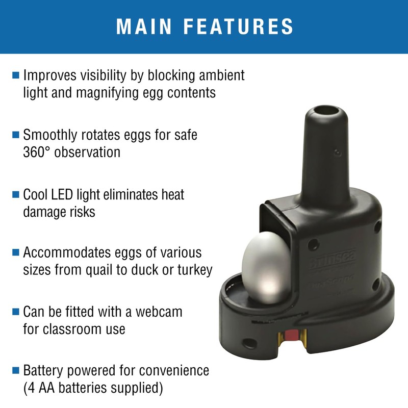 Brinsea OvaScope Egg Scope with OvaView Standard Candler for Monitoring