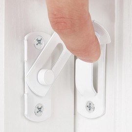 Wocoe 3 Packs White 90° Flip Latches, Sleek Right Angle Latches for Barn Doors, French Doors, Closets, and More - Upgrade Privacy & Security