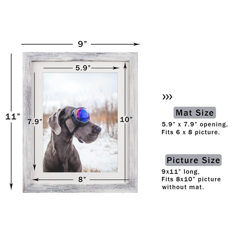 White 8x10 Picture Frames Set of 2 Display Pictures 6x8