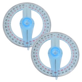 2Pcs 360 Degree Protractor Angle Measure Protractor Circle Protractor 12cm Plastic Protractor 360 Ruler Measuring Tool for Students and Children