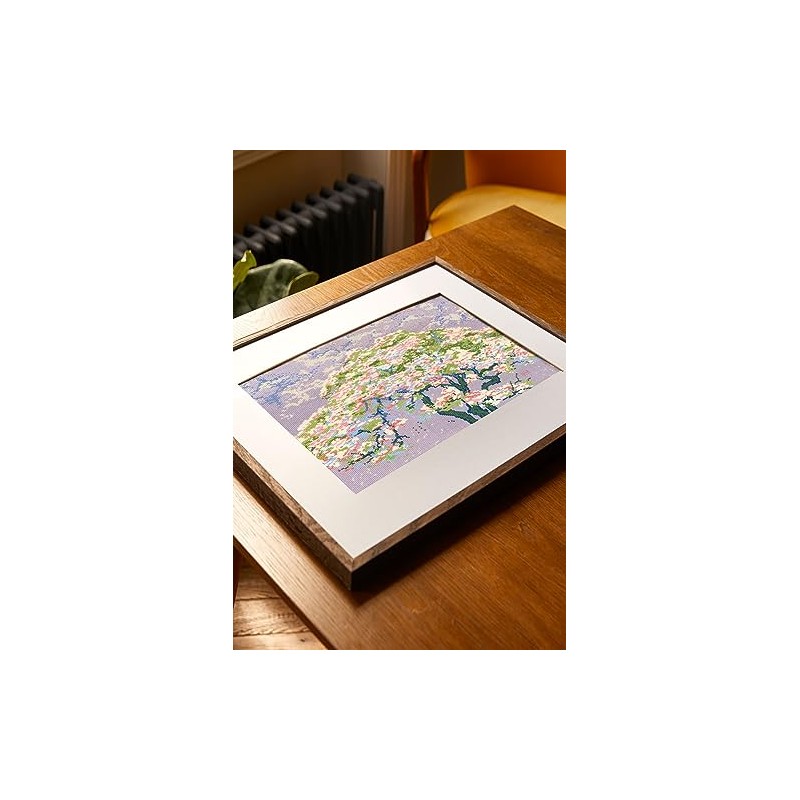 DMC "The British Museum Cherry Blossom Cross Stitch Kit, Multi-Colour