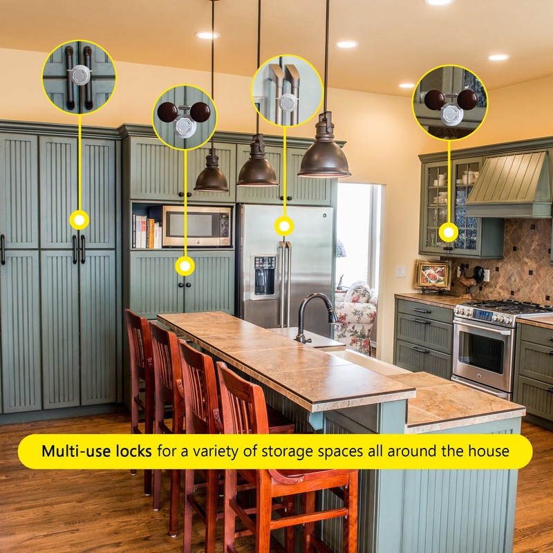 5 Pack Cabinet Locks Baby Proofing For Knobs & Handles,