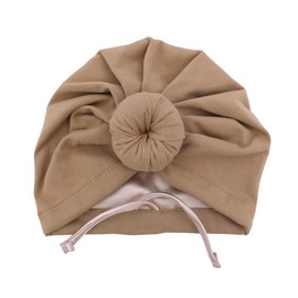 Sugarmelon Cute Silk Satin Lined Turban Hat for Newborn Baby Girls Boys Hair Care Bonnet Infant Toddler Headwraps Beanie Caps (12M,Orig Khaki)