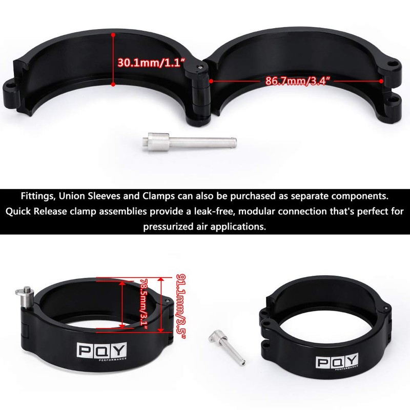 PQY 3 Inch Aluminum Quick Release V Band Clamp with