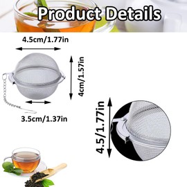 4pcs Tea Strainer, Fine Mesh Tea Infuser and Loose Tea Infuser and Tea Strainers for Loose Tea Ideal for Steeping and Tea Filter