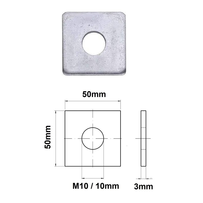 TERF® Heavy Duty M10 (10mm) X 50mm X 3mm Zinc