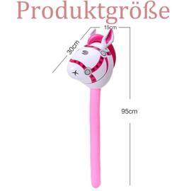 fufupaw Pack of 2 Hob Horses, Hobby Horsing, Inflatable Rod Horse, Inflatable Pony Stick for Children, for Christmas, Birthday Party, Decoration, Party Gift Props (Pink)