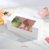BAKIPACK 15 Roll Cake Boxes, White Bakery Boxes with Window,